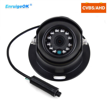 Black 4 PIN Dome CMOS 12 IR Reversing Rear View Camera Night Vision For Caravan