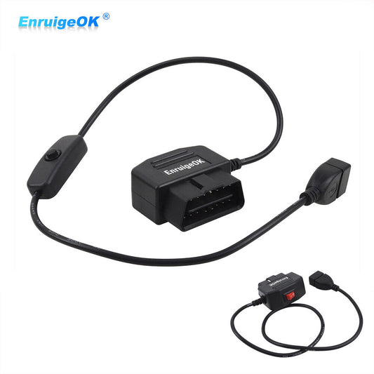 OBD2 to USB Charging Cable 16Pin Connector Power Charger for Car GPS DVR 19.6in