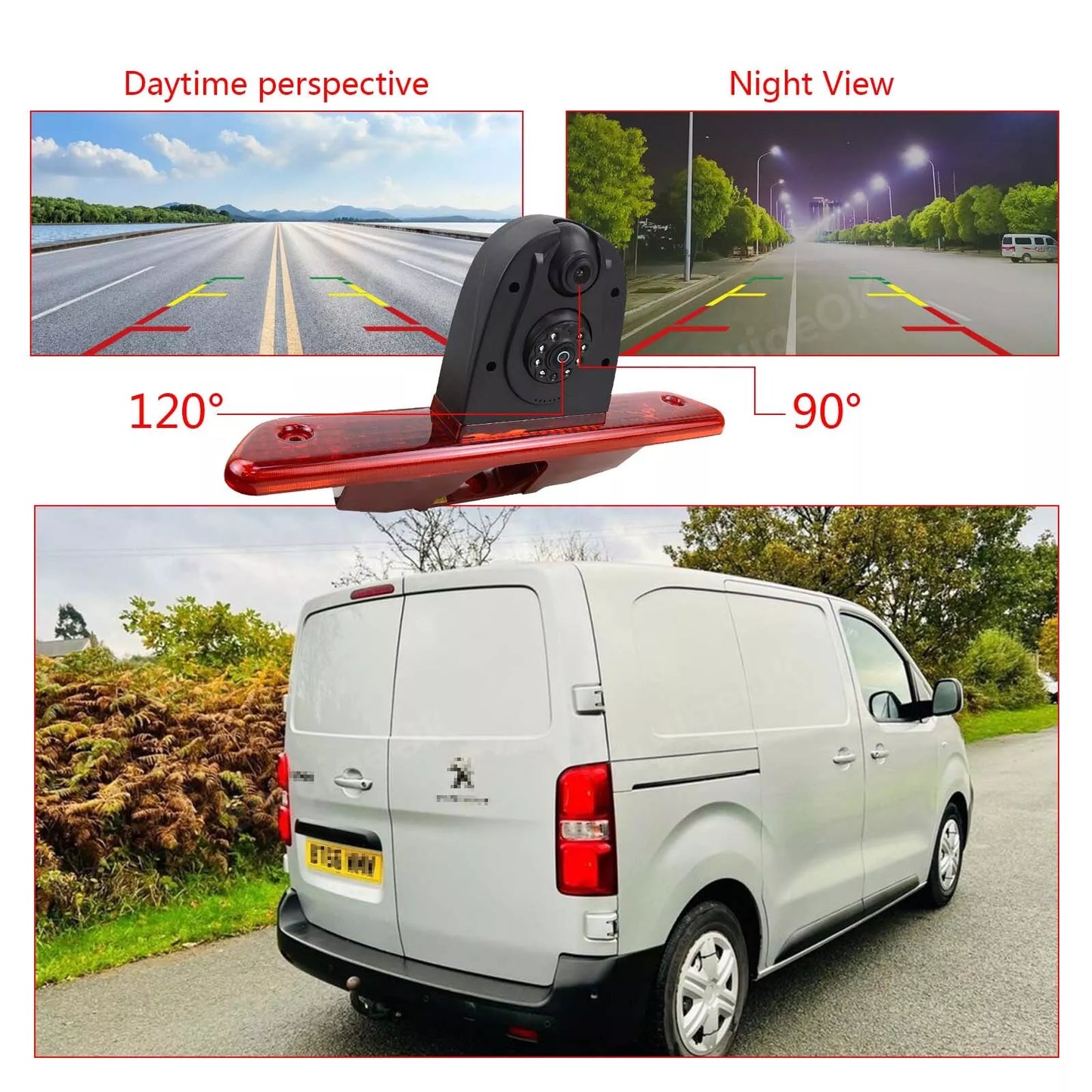 Rear Brake Light Reversing Camera for Peugeot Expert Citroen Jumpy Toyota ProAce