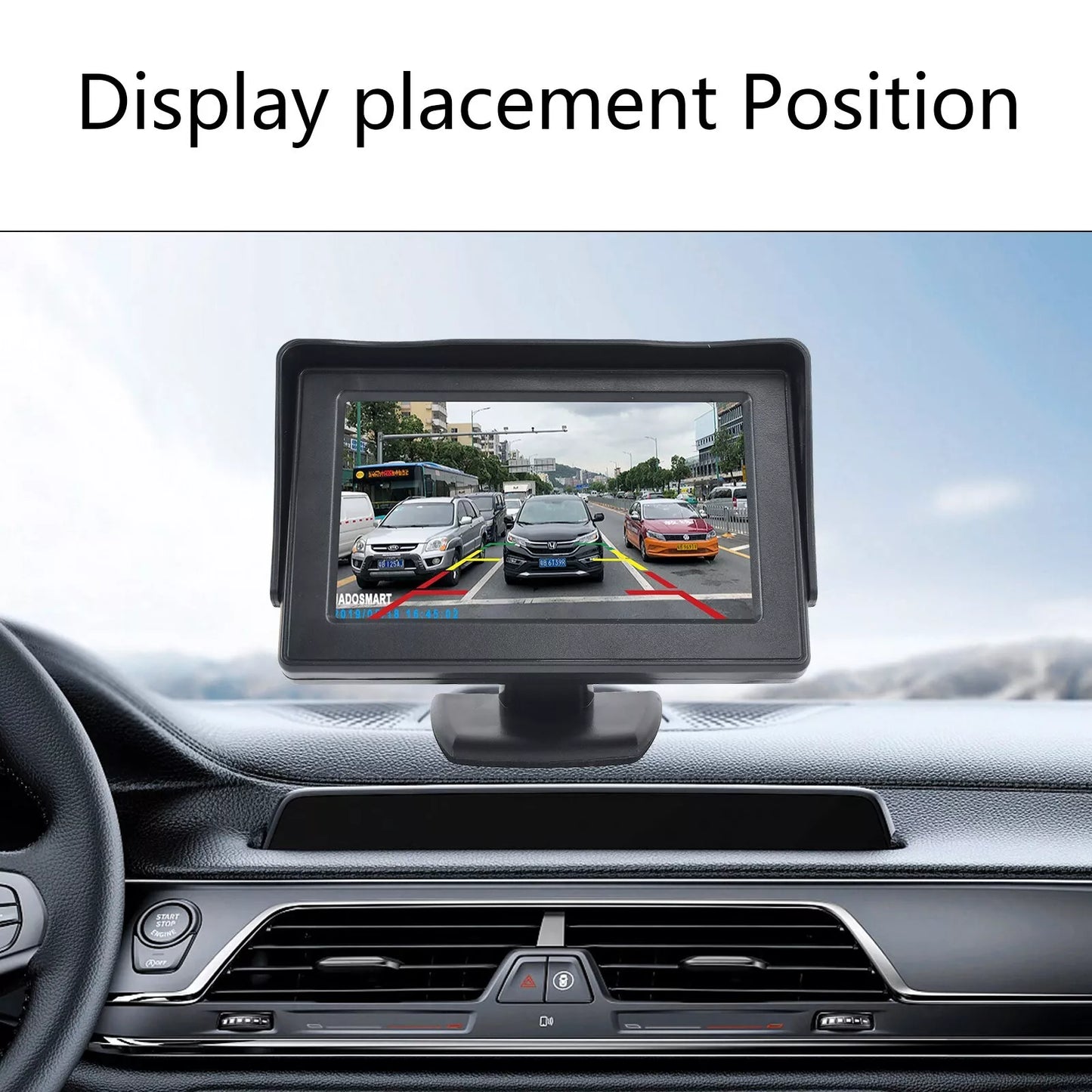 4.3" LCD Color Screen Backup Monitor Display RCA Video for Car Rear View Camera