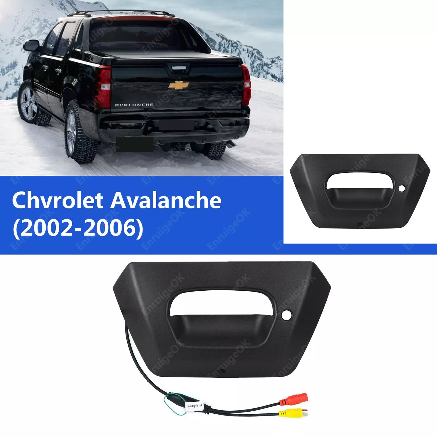 Tailgate Handle with Backup Camera For Chevy Avalanche 2002-2006 + 4.3'' Monitor