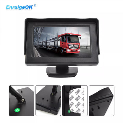 4.3" LCD Color Screen Backup Monitor Display RCA Video for Car Rear View Camera