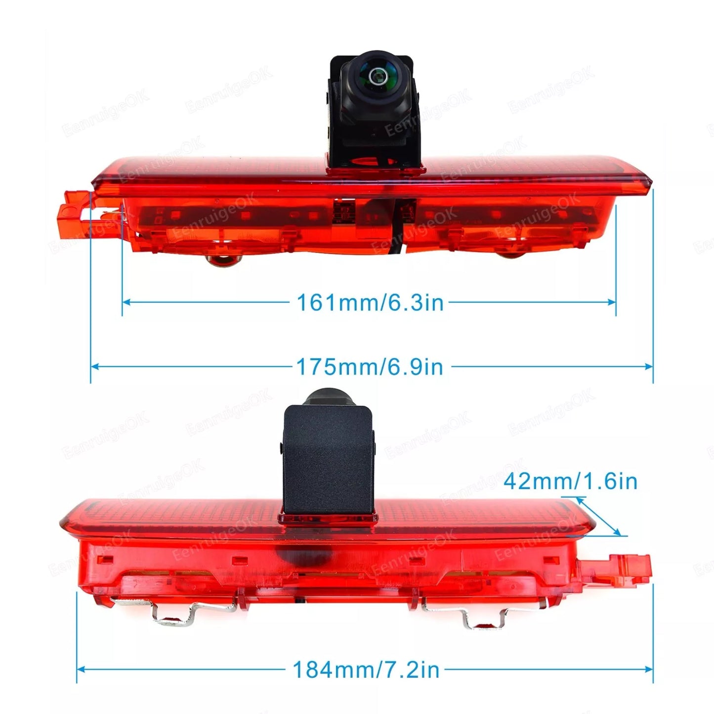 Brake Light Rear View Reversing Camera for VW Caddy + 7'' Mirror Monitor