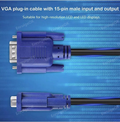 6ft VGA SVGA D-Sub Male to Male Monitor Cable for PC TV Projector LCD M/M 15pin