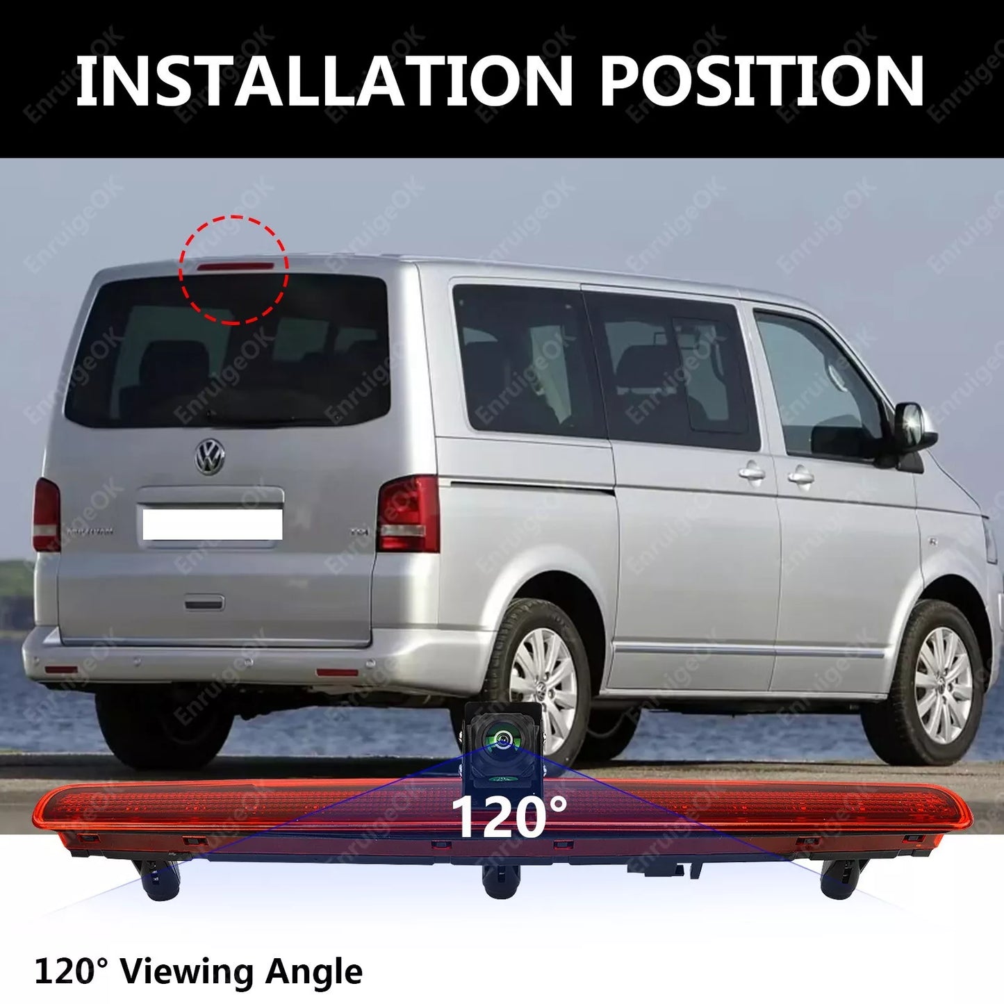 High-Level Brake Light Backup Camera For VW Transporter T5 Caravelle 2003-2016