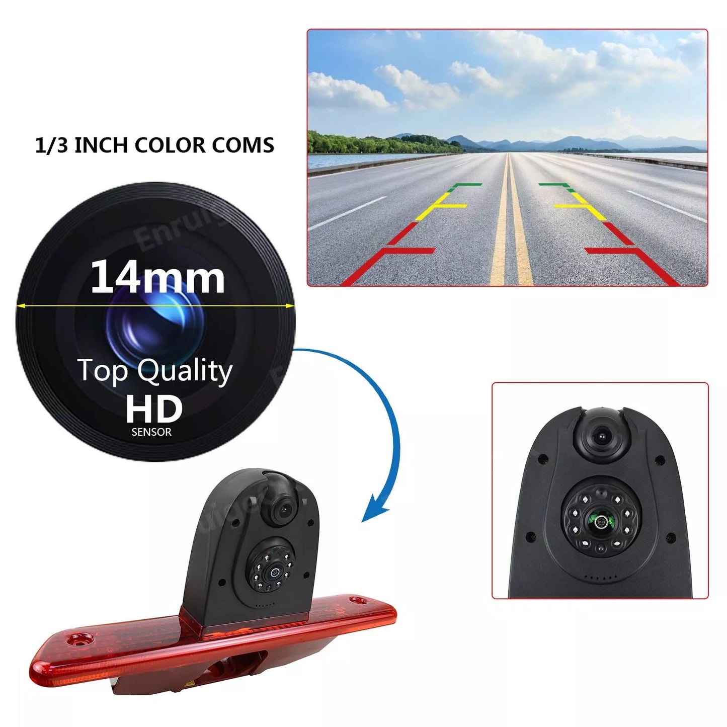 Dual Brake Light Backup Camera for Peugeot Expert Citroen Dispatch Toyota ProAce