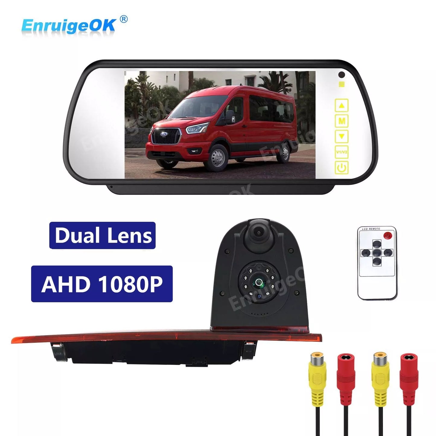 Dual Lens 3rd Brake Light Backup Camera Kit for Ford Transit Custom (2012-2015)