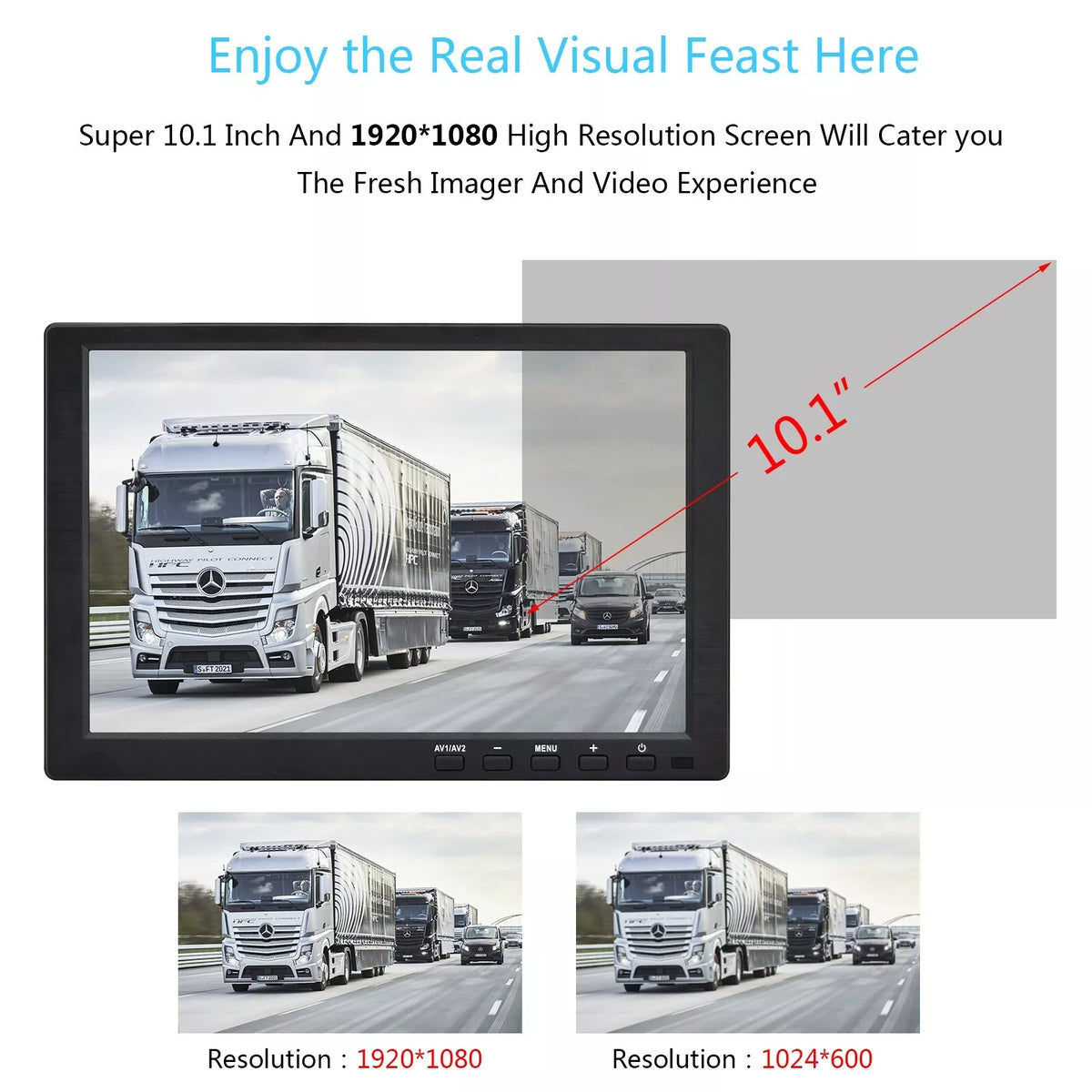 10.1" TFT CCTV Monitor 1920*1080P USB AV VGA HDMI BNC Input for Computer PC DSLR