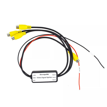 12V 1 to 3 Car DVD TV Video Monitor RCA Splitter Amplifier Booster Distribution