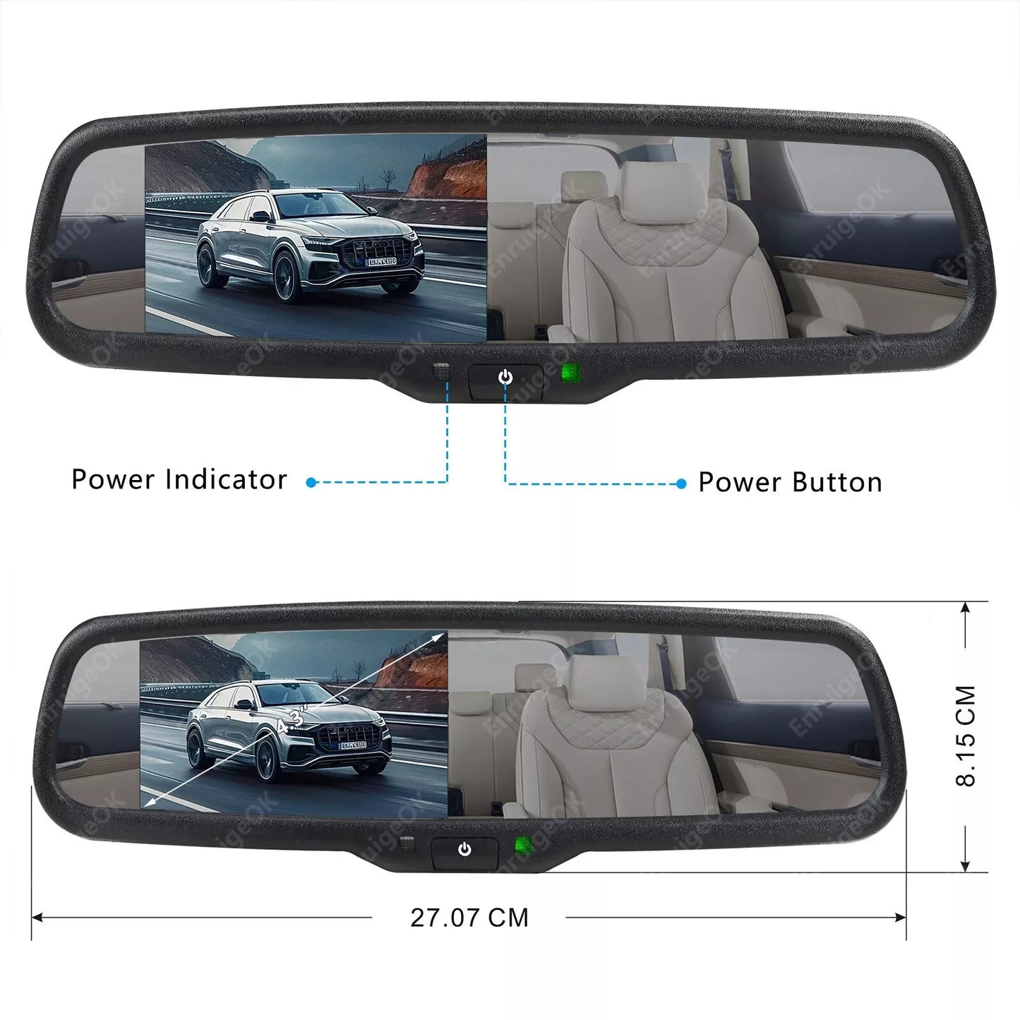 4.3"Replacement Car Rear View Mirror Monitor OEM No1 Bracket For Toyota Ford Kia