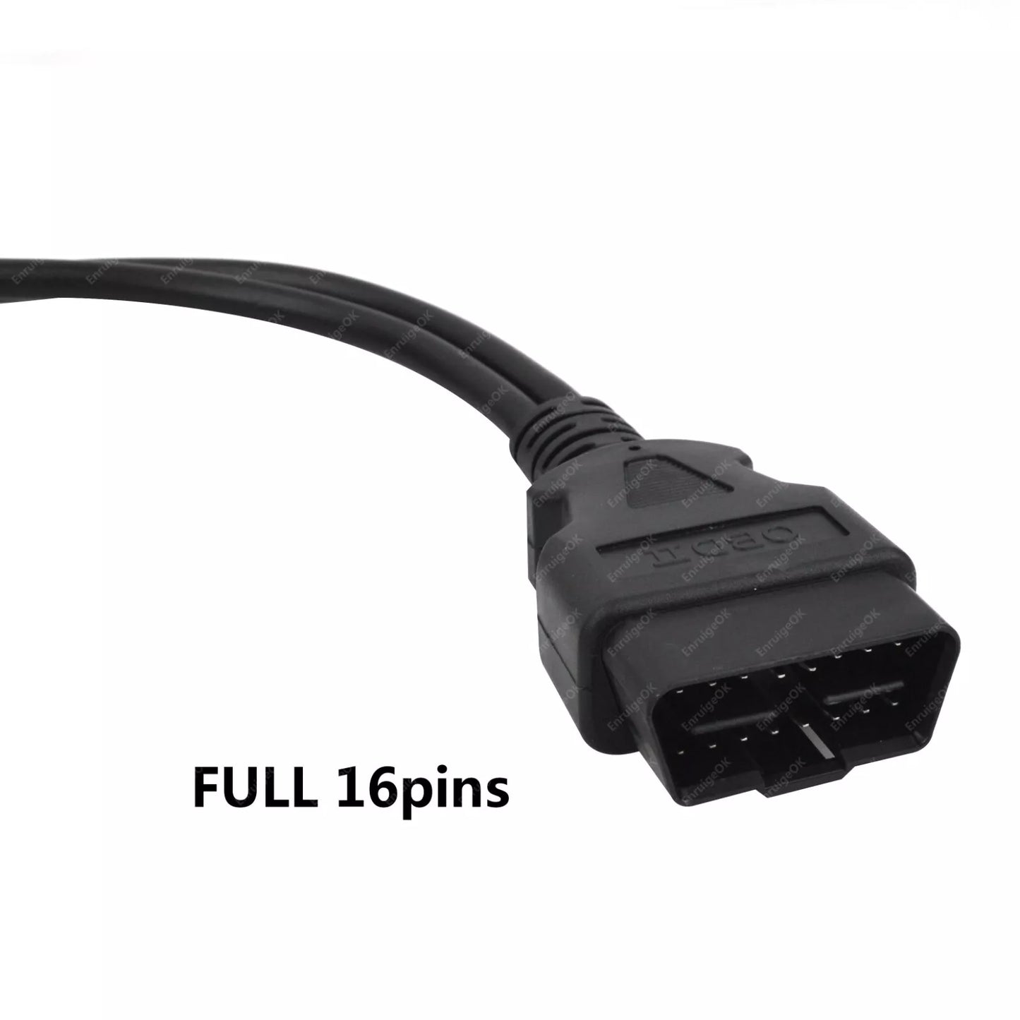 16 Pin OBD2 OBD II Splitter Adapter Cable RA Male to Dual Female Y Cable 30cm