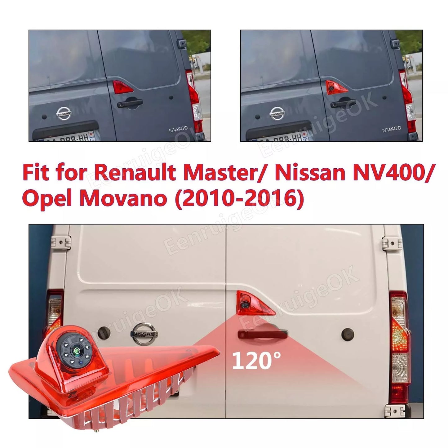 Car Brake Light Camera for Renault Master Nissan NV400 Opel Movano 2010-2016