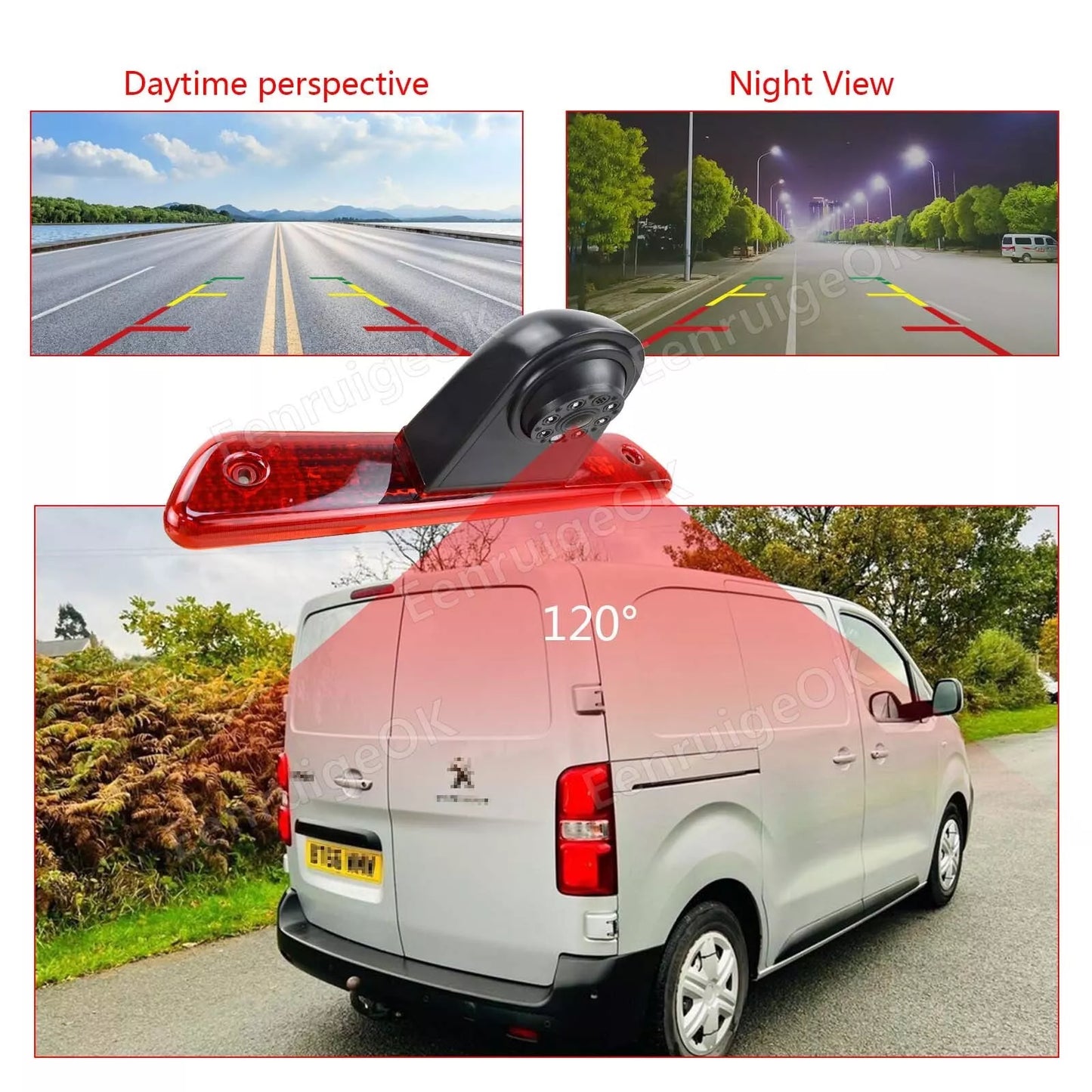 Brake Light Reversing Camera for Citroen Dispatch Peugeot Expert+ 5" Monitor Kit