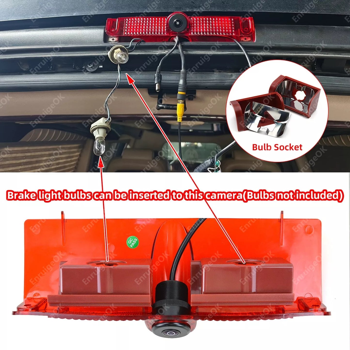 Brake Light Backup Camera For Chevy Express GMC Savana Van 03-2019 05 07 15 16