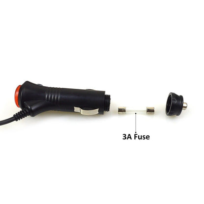 12V-24V 10-FT 3A Car Cigarette Lighter Socket Plug Connector Red On/Off Switch