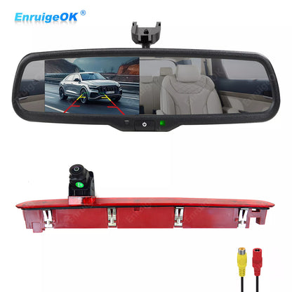 Brake Light Reversing Camera For VW Transporter T6 Van + 4.3" Mirror Monitor