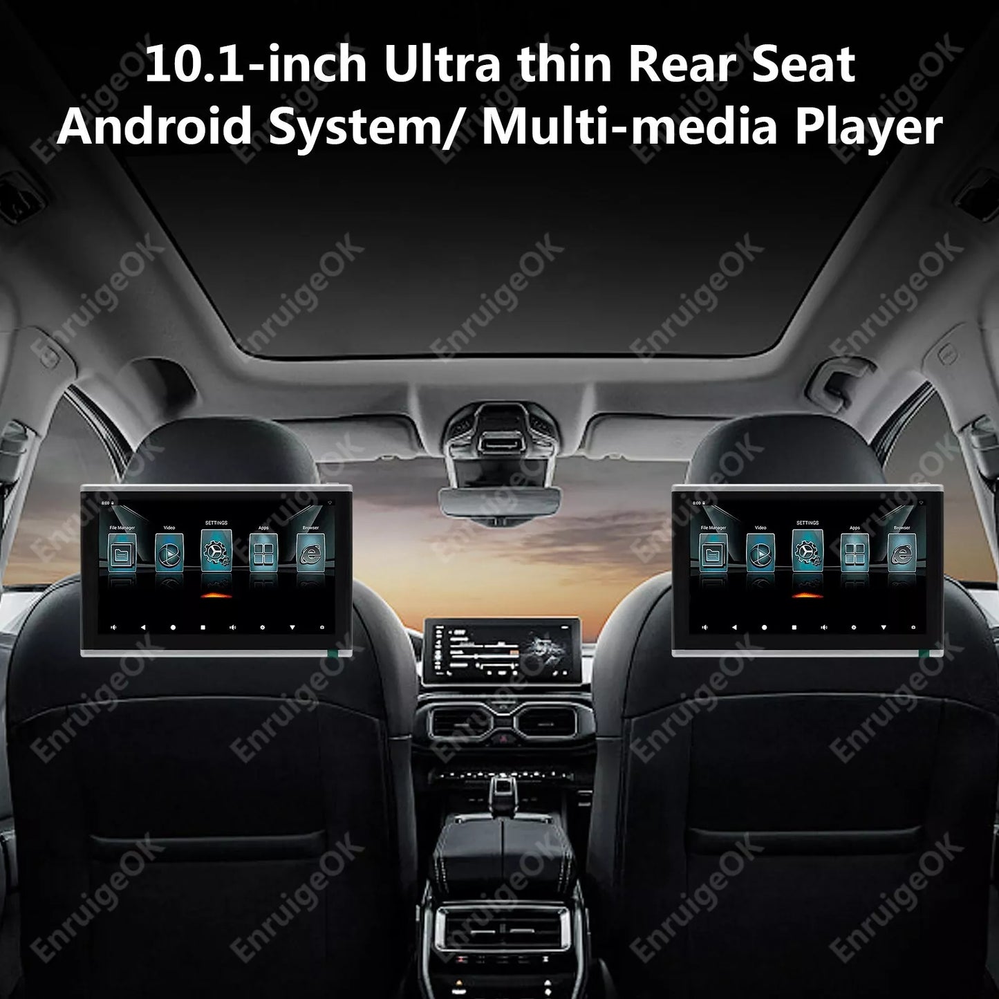 Car Headrest Monitor Touchscreen Rear Seat Player With Wireless Bluetooth WIFI