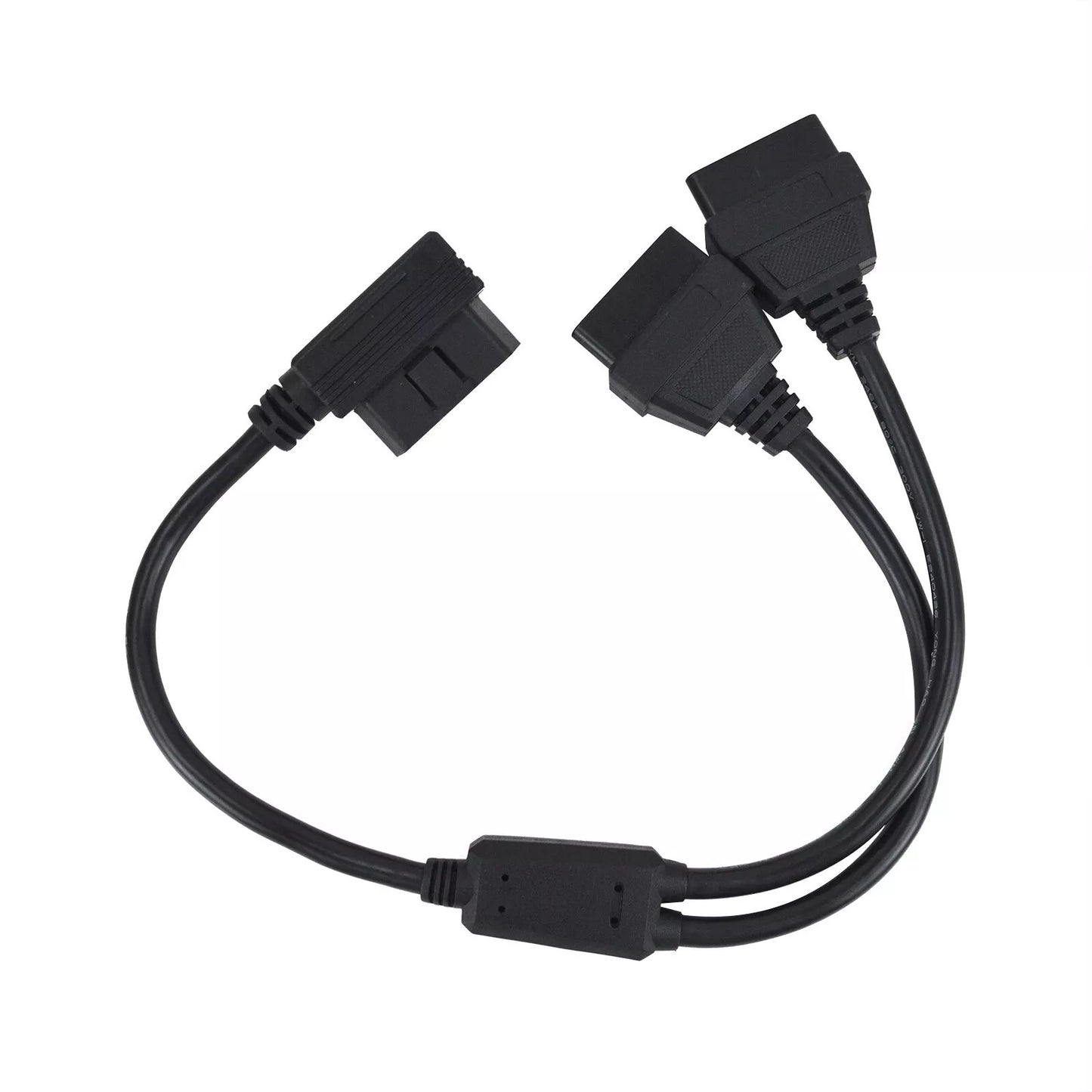 16 Pin OBD2 OBD II Splitter Adapter Cable RA Male to Dual Female Y Cable