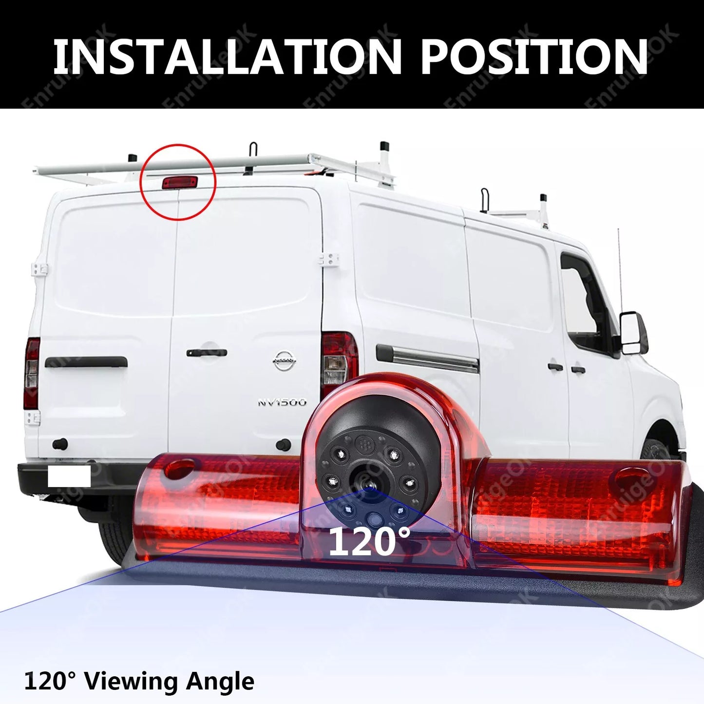 7" Monitor Brake Light Reversing Camera For Nissan NV1500 2500 3500 NV Cargo Van