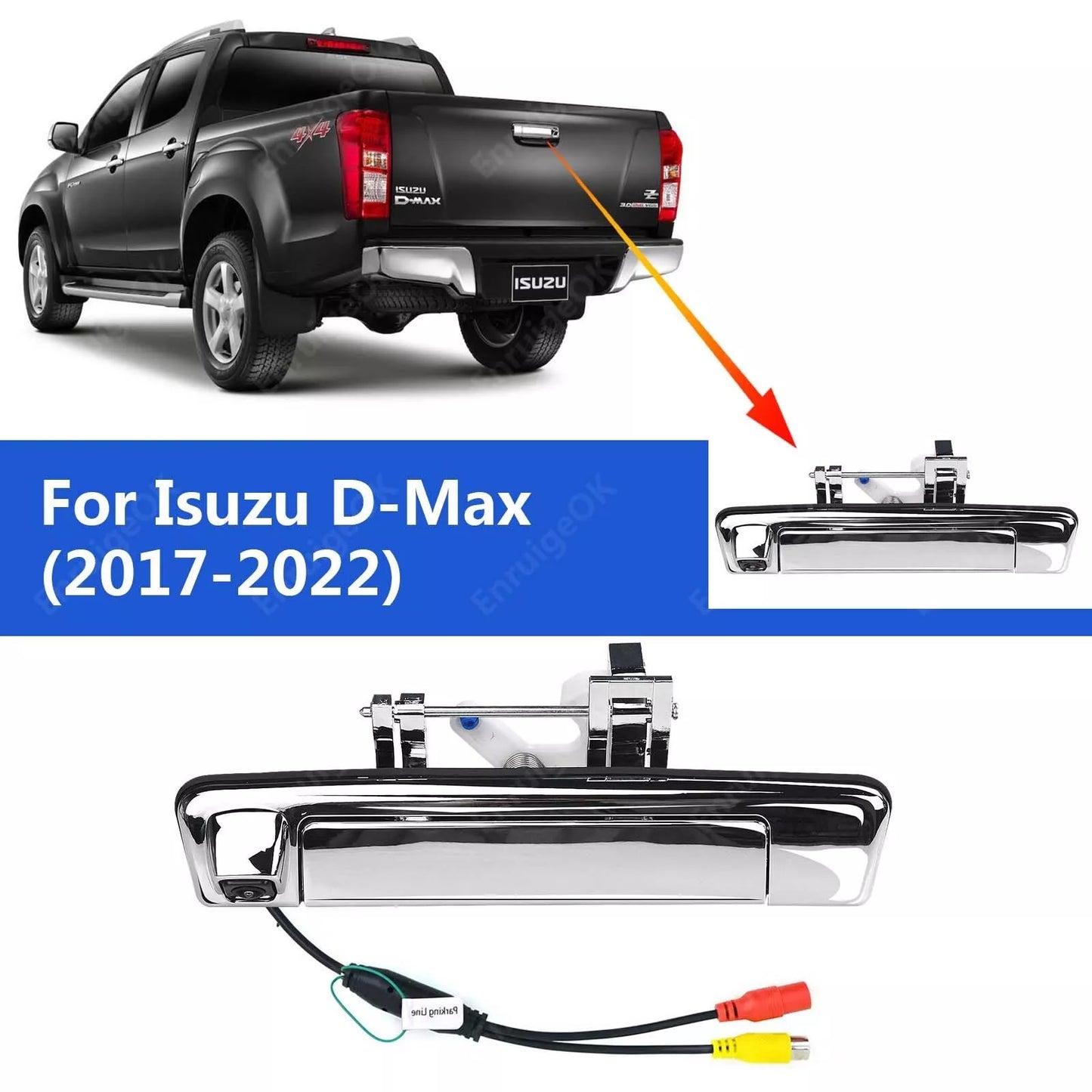 Tailgate Handle Backup Camera for Isuzu D-Max 2017-2022 Pickup + 5" Monitor Kit