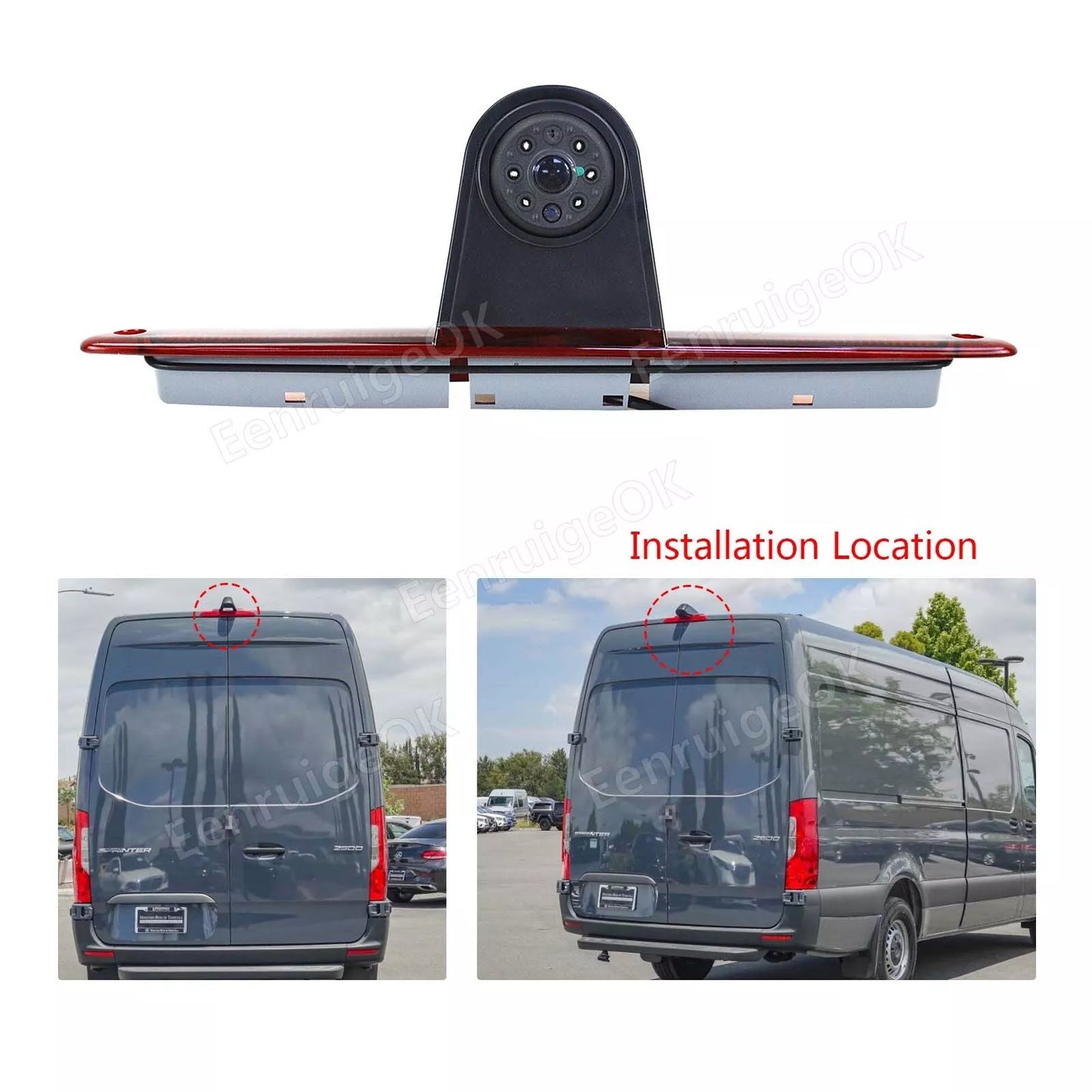 7" Mirror Monitor Brake Light Backup Camera For Mercedes-Benz Sprinter Van