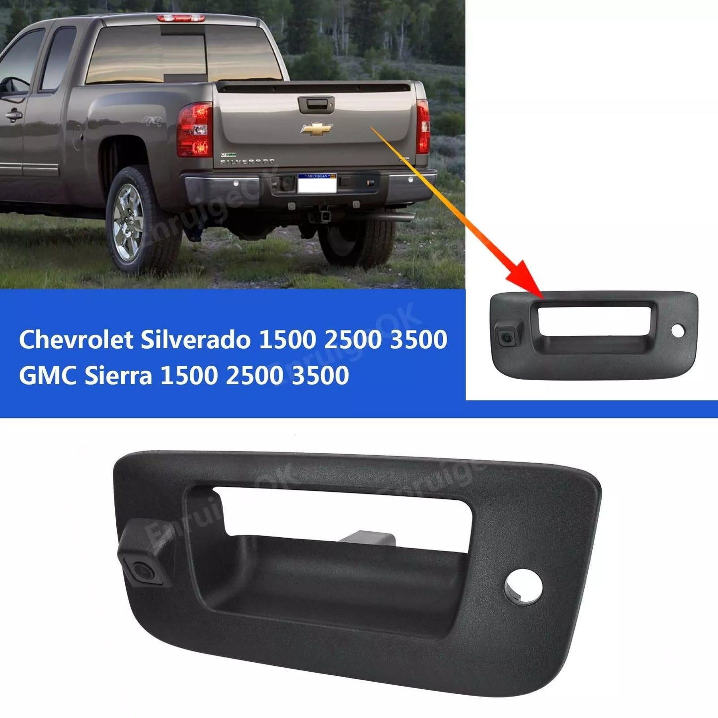 For Chevrolet Silverado/GMC Sierra 2007-2013 Tailgate Handle Backup Camera Kit