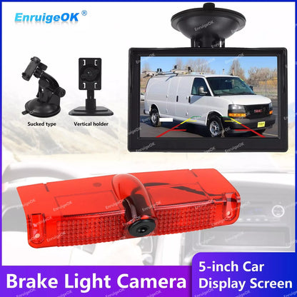 Brake Light Backup Camera For Chevy Express GMC Savana Van 2003-2016 +5" Monitor