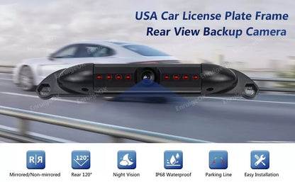 US License Plate Car Reverse Backup Rear View Camera HD Night Vision Waterproof