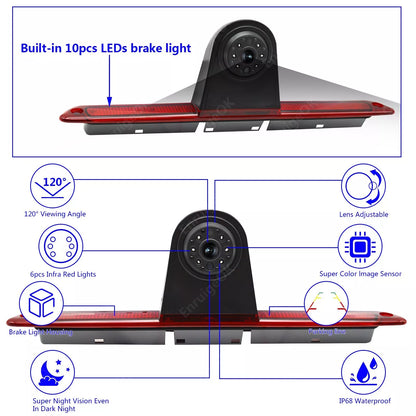 3rd Brake Light Backup Camera For Mercedes-Benz Sprinter + 4.3" Mirror Monitor