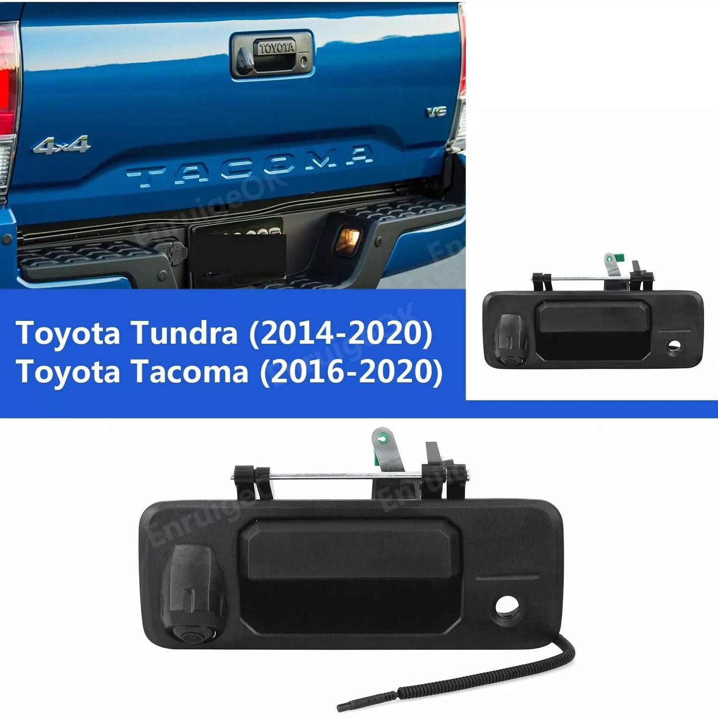 Tailgate Handle Backup Camera for Toyota Tundra 2014-2020 + 4.3'' Mirror Monitor