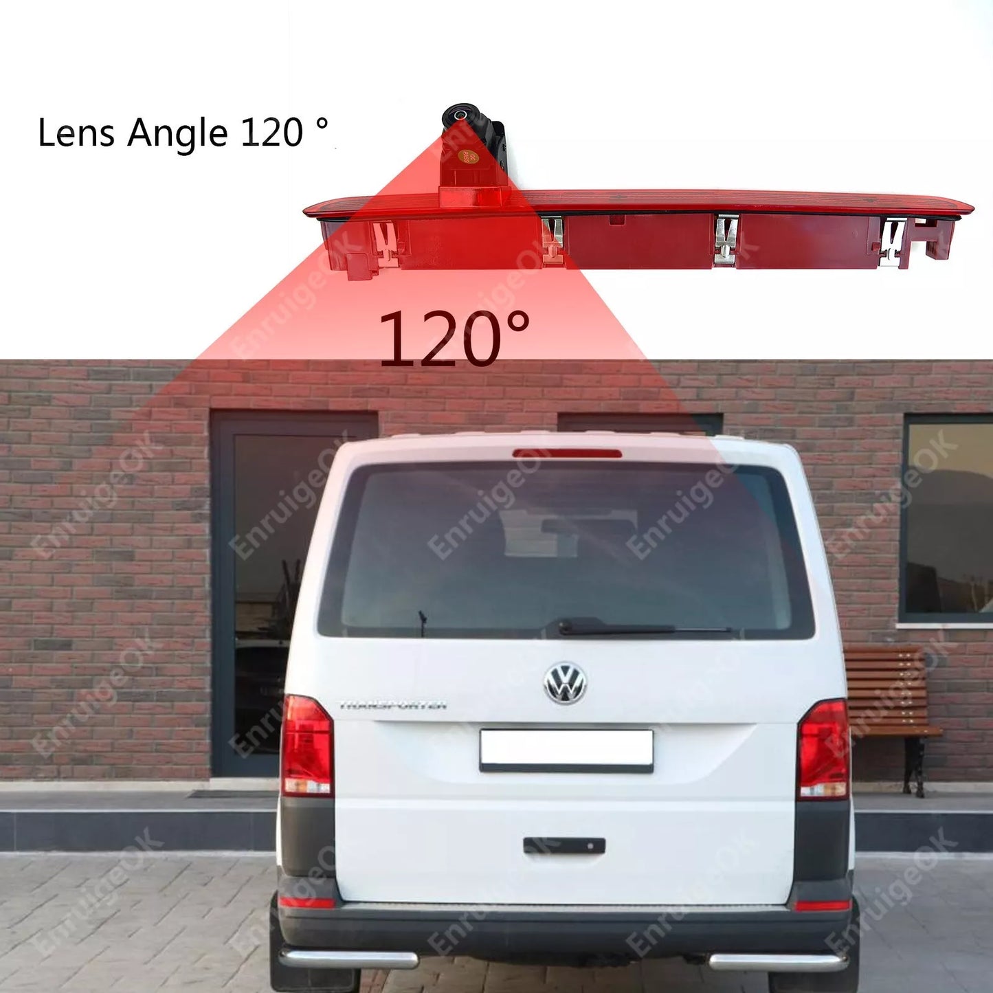 3rd Brake Light Rear View Backup Camera and Monitor Kit for VW Transporter T6