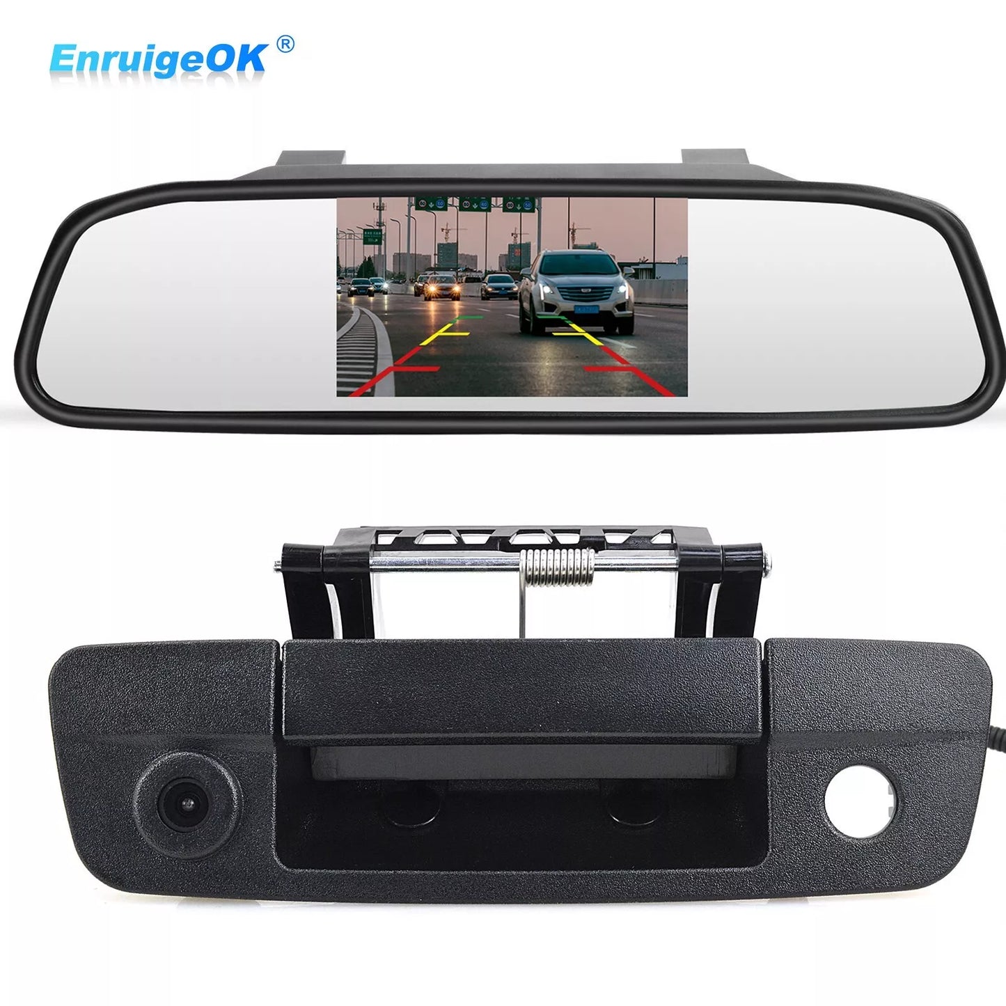 Tailgate Handle Backup Camera For 2009-17 Dodge Ram 1500 2500 3500+ 4.3" Monitor