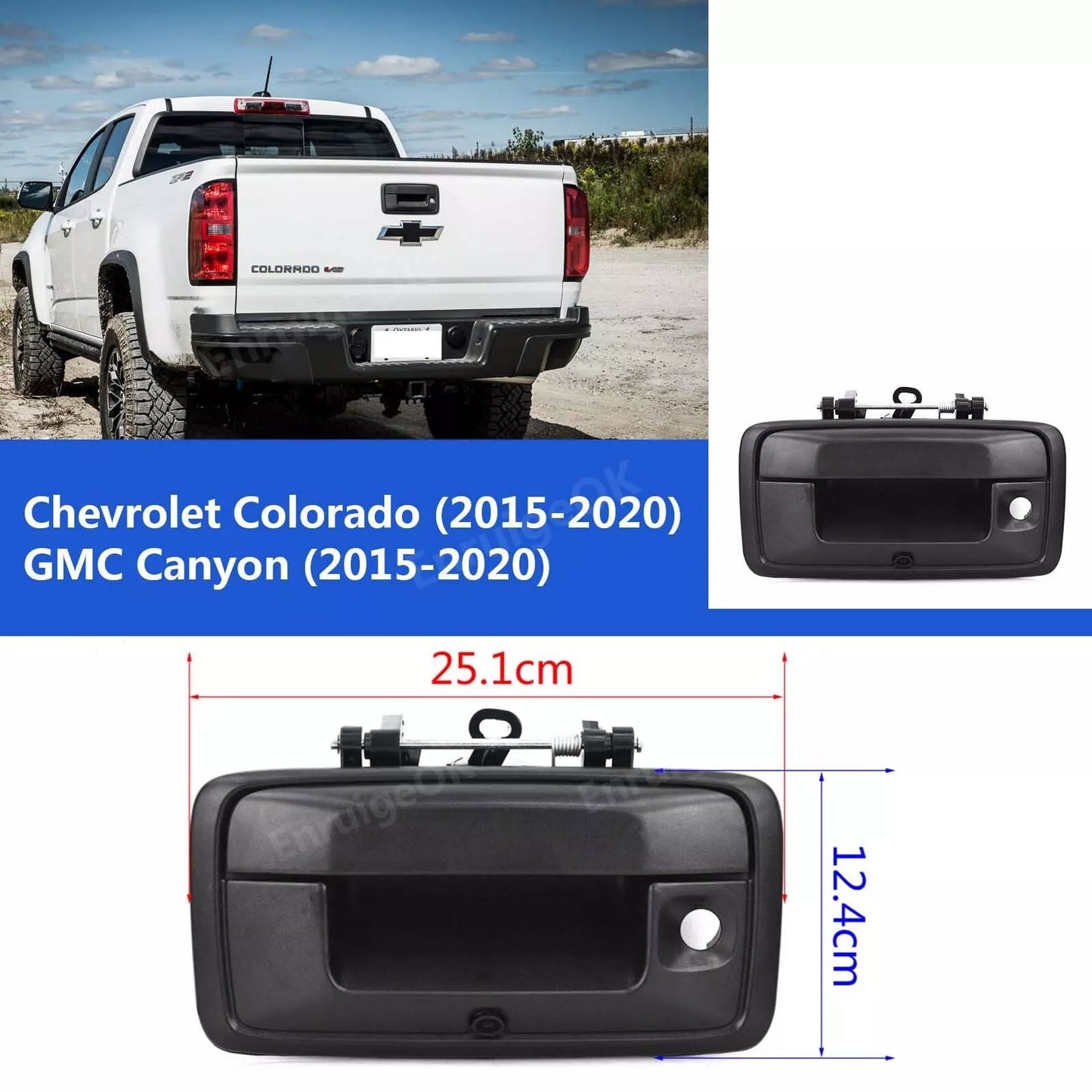 For 2015-2020 Chevy Colorado GMC Canyon Rear Tailgate Handle & Backup Camera Kit