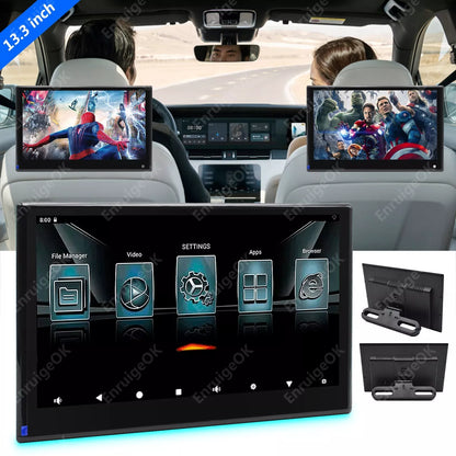 Rear Seat Entertainment For GMC Touch Screen Android Headrest HDMI TV Monitor