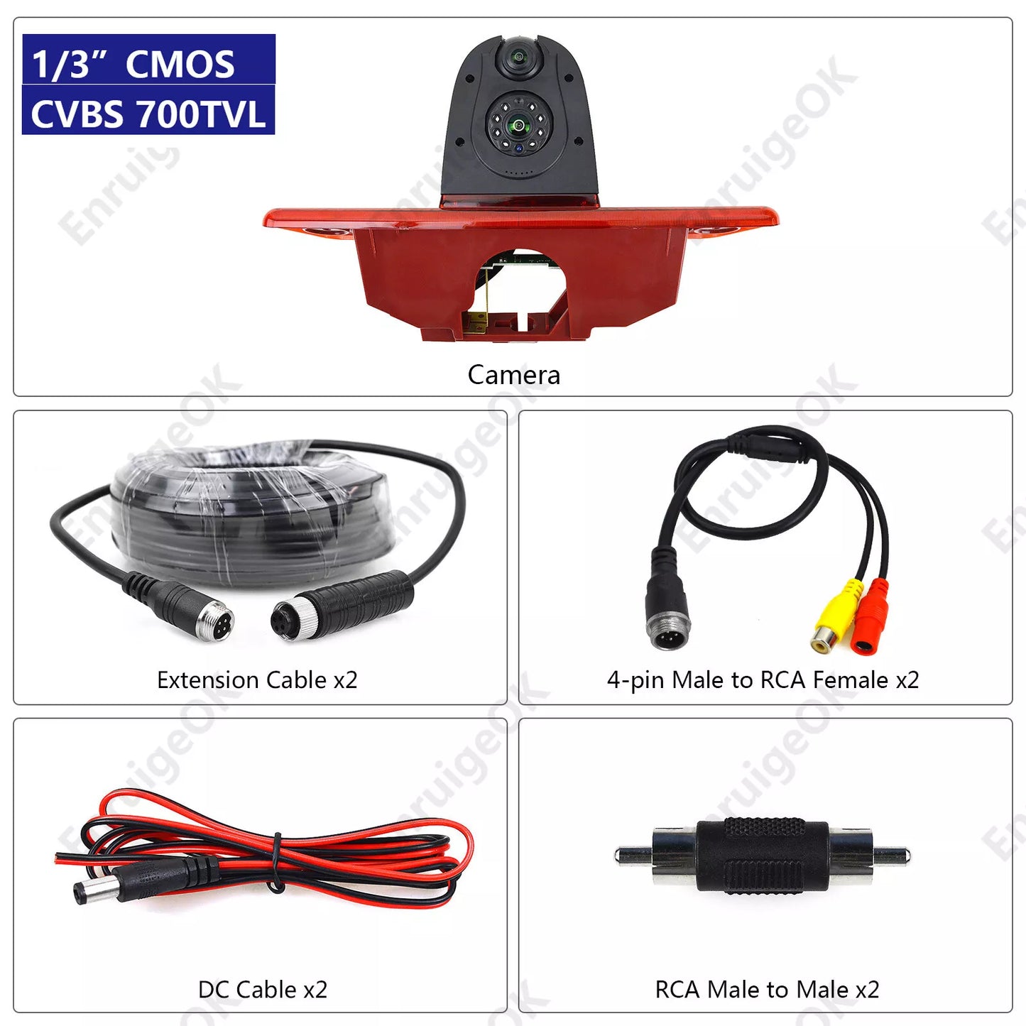 Rear Brake Light Reversing Camera for Peugeot Expert Citroen Jumpy Toyota ProAce