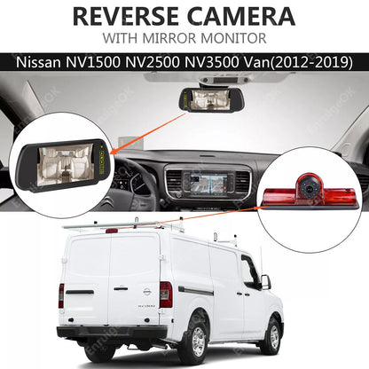 7" Monitor Brake Light Reversing Camera For Nissan NV1500 2500 3500 NV Cargo Van