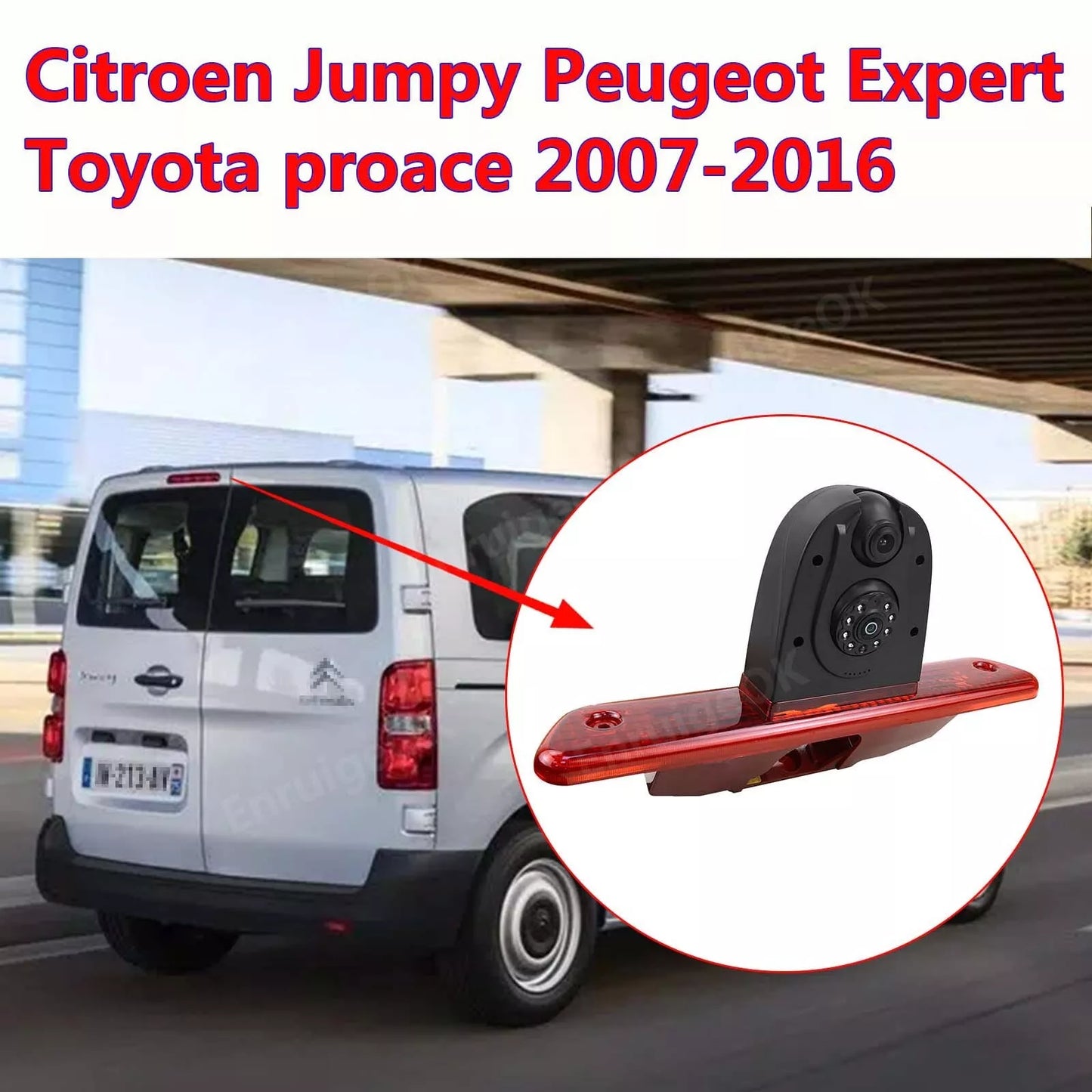 Dual Lens Brake Light Camera for Peugeot Expert Citroen Dispatch Toyota ProAce