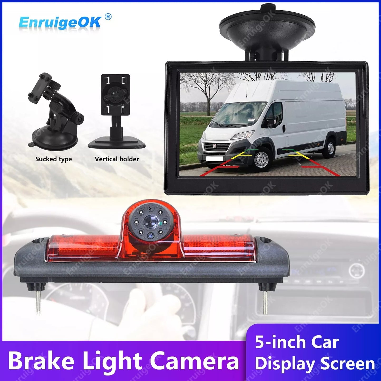 For Fiat Ducato, Citroen Relay, Peugeot Boxer, Brake Light Reversing Camera Kit