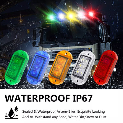 3LED Side Marker Indicators Light Lamp for Truck Boat Trailer Lorry DC 12V-24V