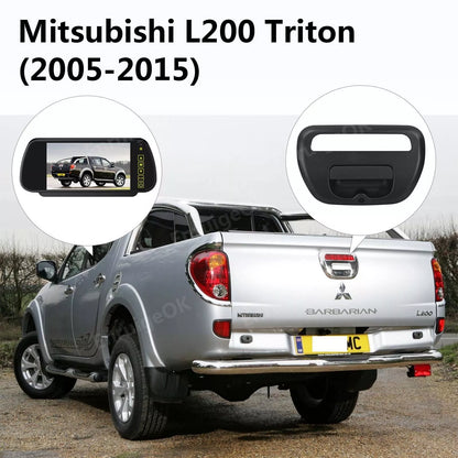 Tailgate Handle Backup Camera for Mitsubishi L200 Triton 2005-2015 + 7" Monitor