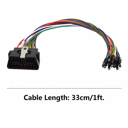 16 Pin Male to Female OBD2 OBDII Extension Cable Car Diagnostic Extender 30cm