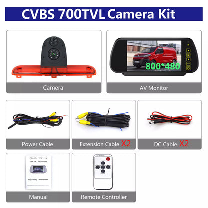 Dual Brake Light Rversing Camera Kit for Fiat Ducato Citroen Relay Peugeot Boxer