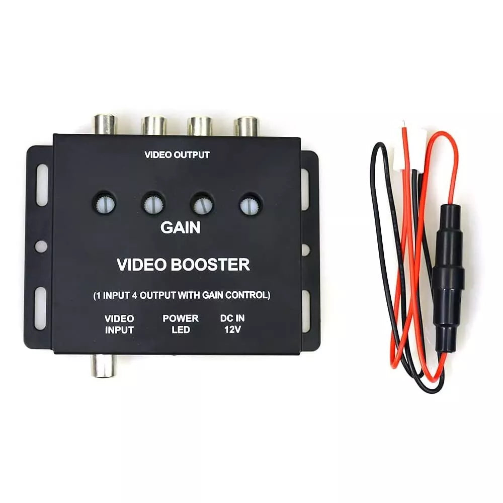 1 Input 4 Output RCA AV Video Splitter Booster Amplifier for Car LCD DVD Player