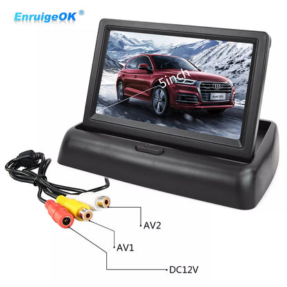 5" Color HD Screen Folding Car Monitor for Car Rear View Backup Reversing Camera