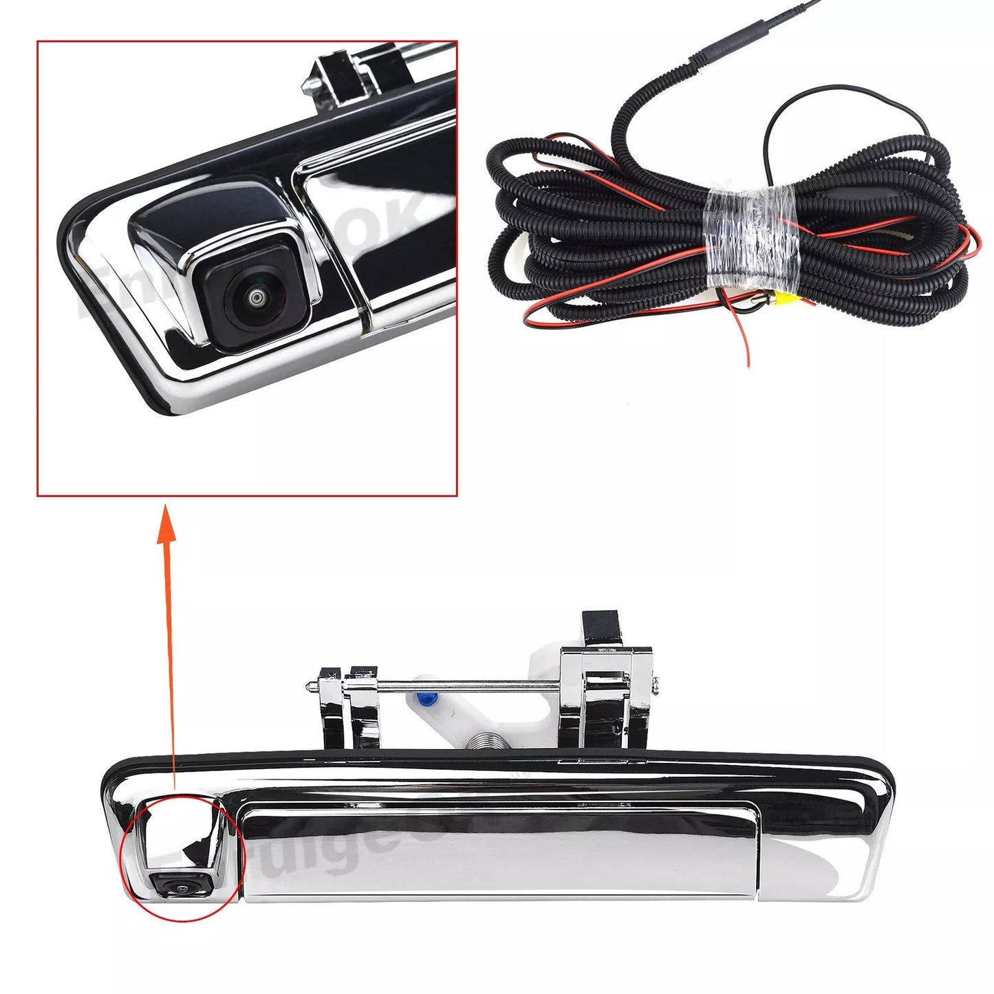 Tailgate Handle with Rear View Backup Camera for Isuzu D-Max + 4.3'' Monitor