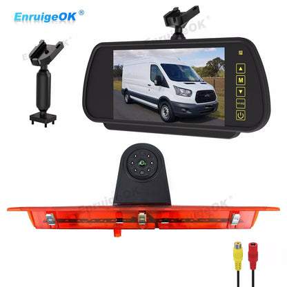 Brake Light Backup Camera for Ford Transit Van +7'' Mirror Monitor w/No1 Bracket