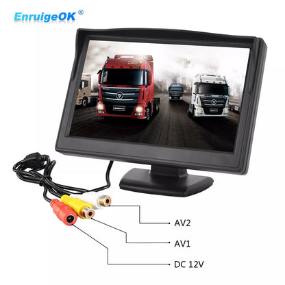 5" LCD Color Screen Backup Monitor Display RCA Video for Car Rear View Camera