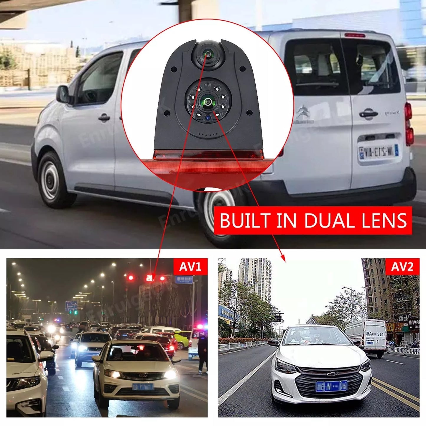 Dual Lens Brake Light Camera for Peugeot Expert Citroen Dispatch Toyota ProAce