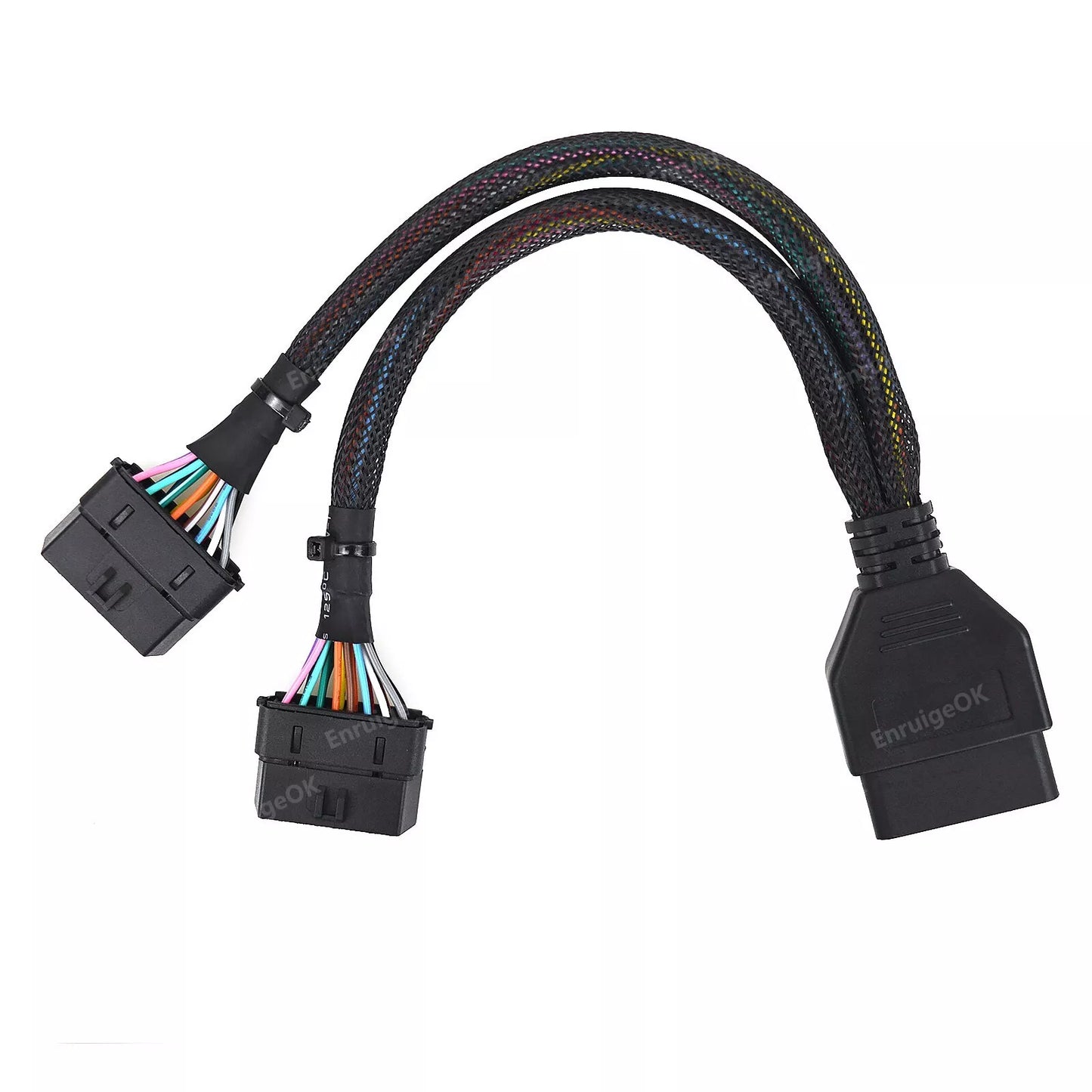 OBD2 16Pin Male to 2 Female Y Splitter Extension Cable for Ford Model Vehicle