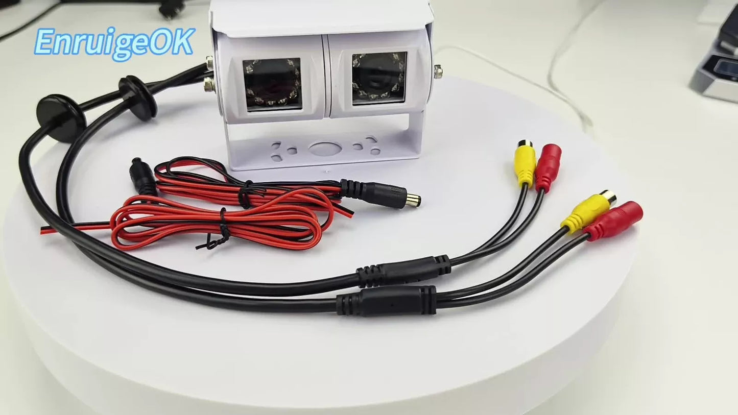 Dual Lens Rear View Reversing Backup Camera for Motorhomes Bus IR Night Vision